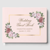 Blush Pink Gold Floral Mariage livre d'hôtes (Recto)