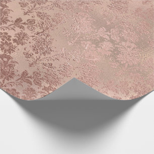 Blush Pink Gold Floral Skinny Burlap Linen Cadeaupapier