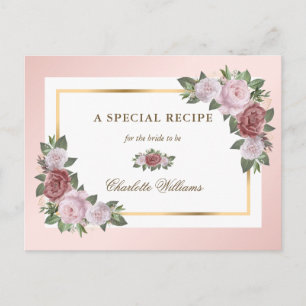 Blush Pink Gold Floral Vrijgezellenfeest Recipe Ka Briefkaart
