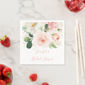 Blush Pink Gold Floral Vrijgezellenfeest Servet (Insitu)