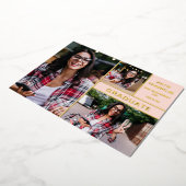 Blush Pink Gold Foil Faire-part de graduation phot (Rotation)