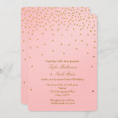 Blush Pink & Gold Foil Stippen Kaart (Voorkant / Achterkant)
