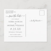 Blush Pink Gold Geometric Dusty Blue Save the Date Aankondigingskaart (Achterkant)