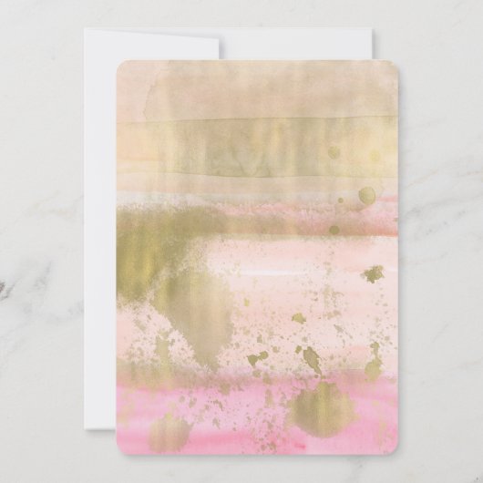 Blush Pink Gold Glam Waterverf Mooie verjaardag Kaart (Achterkant)