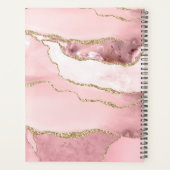 Blush Pink Gold Glitter Agate Business Logo 2024 Planner (Achterkant)