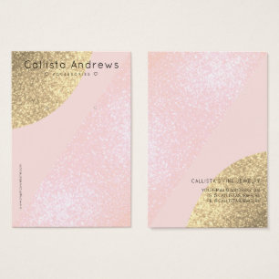 Blush Pink Gold Glitter Geo Heart Earning Display Visitekaartje