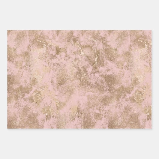 Blush Pink Gold Glitter Glam Inpakpapier Vel (Voorkant)