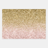 Blush Pink Gold Glitter Glitz Inpakpapier Vel (Voorkant 3)