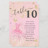 Blush Pink Gold Glitter Gown Quinceanera Zitmenu (Voorkant / Achterkant)