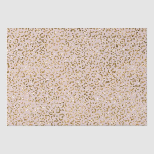 Blush Pink Gold Glitter Luipaard Print Tissuepapier (Voorkant)