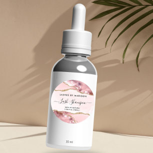 Blush Pink Gold Glitter Marmeren Agaat Product Lab Ronde Sticker