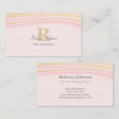 Blush Pink Gold Glitter Monogram Girly Chic Visitekaartje (Voorkant / Achterkant)
