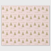 Blush Pink Gold Glitter Shine-kerstbomen      Cadeaupapier (Vlak)