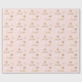Blush Pink Gold Glitter Sparkle Snowflakes Cadeaupapier (Vlak)