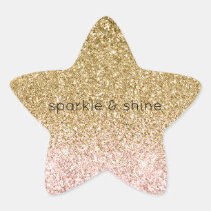 Blush Pink Gold Glitter Sparkle Ster Sticker