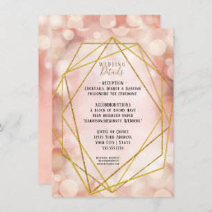 Blush Pink Gold Glitter Twinkle Licht - Gegevens Kaart