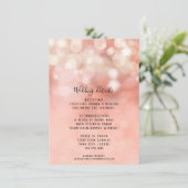 Blush Pink Gold Glitter Twinkle Licht - Inv Kaart (Staand voorkant)