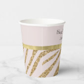 Blush Pink Gold Glitter Zebra Papieren Bekers (Rechts)