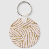 Blush Pink Gold Glitter Zebra Sleutelhanger (Achterkant)