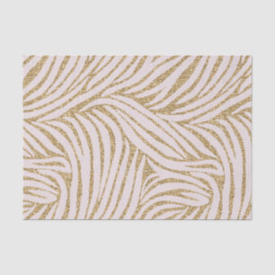 Blush Pink Gold Glitter Zebra Verjaardag Tissuepapier