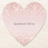 Blush Pink Gold Glitz Glitter Sparkle Kartonnen Onderzetters (Voorkant)