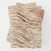 Blush Pink Gold Glitz Sparkle Animal Prins Inpakpapier Vel (In situ)