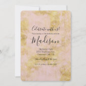 Blush Pink Gold Grunge Kaart (Voorkant)