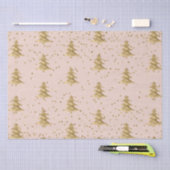 Blush Pink Gold kerstboomstripes Sparkle Tissuepapier (Craft)