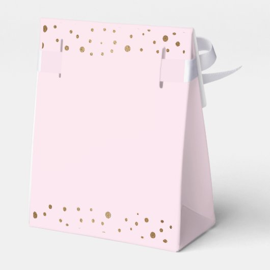 Blush Pink Gold Love Script Personalized Weddensch Bedankdoosjes (Achterkant)