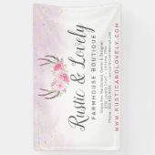 Blush Pink Gold Marble Rustic Floral Antlers Chic Spandoek (Verticaal)