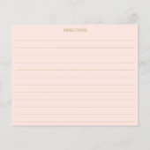 Blush Pink Gold Minimalist Custom RecipKaarten (Achterkant)