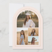 Blush Pink Gold Modern 5 Photo Grad Announcement Kaart (Achterkant)