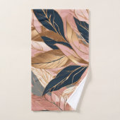 Blush Pink Gold Modern Boho Collection Feuilles (Serviette à main)
