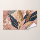 Blush Pink Gold Modern Boho Collection Feuilles (Serviette à main)