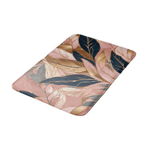 Blush Pink Gold Modern Boho Leaves Collectie Badmat