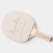 Blush Pink Gold Modern Script Monogram Handtekenin Tafeltennisbatje (Zijkant)
