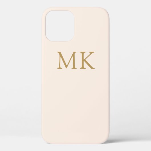 Blush Pink Gold Monogram Case-Mate iPhone Case (Achterkant)