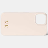 Blush Pink Gold Monogram Initiaal Trendy Case-Mate iPhone Case (Achterkant (horizontaal))