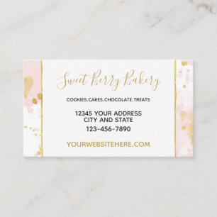 Blush Pink Gold Paint Spletters Visitekaartje