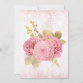 Blush Pink Gold Peony Glitter Wedding Invitting (Achterkant)
