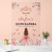 Blush Pink Gold Princess Quinceañera Bienvenue (Mariage)