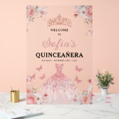 Blush Pink Gold Princess Quinceañera Welkom Acryl Bord (Huwelijk)