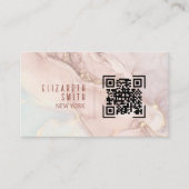 Blush Pink Gold QR-codeagaat Visitekaartje (Voorkant)