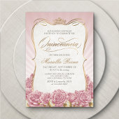 Blush Pink Gold Quinceañera Kaart