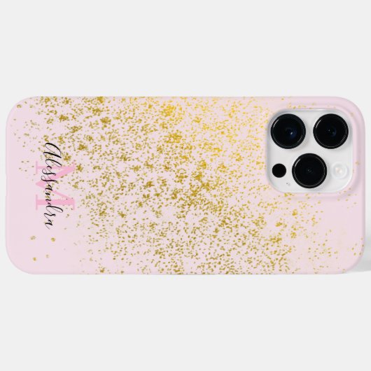 Blush Pink Gold Sparkle Case-Mate iPhone Case (Achterkant (horizontaal))