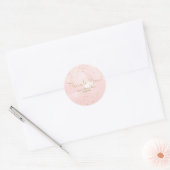 Blush Pink & Gold Splatter Modern Vrijgezellenfees Ronde Sticker (Envelop)