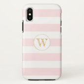 Blush Pink Gold stripe monogram doos Case-Mate iPhone Case (Achterkant)