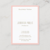 Blush Pink Gold Text Monogram Moderne Verticaal Visitekaartje (Achterkant)
