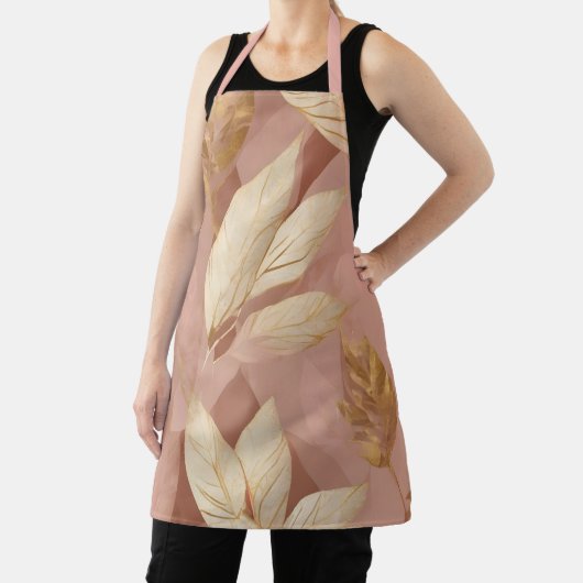 Blush Pink Gold Trendy Boho Leaves Collectie Schort (Insitu)