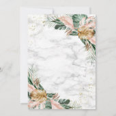 Blush Pink Gold Tropical Boho Chic Wedding Kaart (Achterkant)